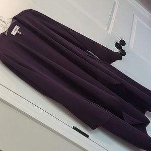 Jones Studio DressBarn Women’s Jacket S Purple Draped Open Front Long Sleeve